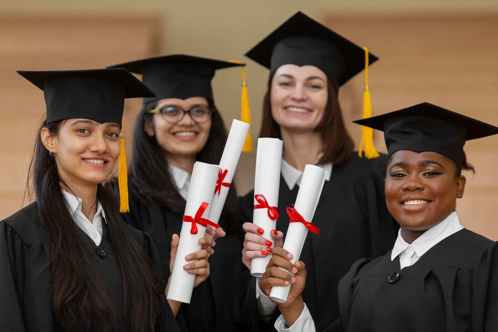 Graduate Students Wearing Cap Gown