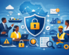 Cybersecurity in supply chain management illustration