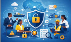 Cybersecurity in supply chain management illustration