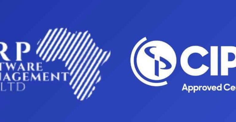 Company logos on blue background