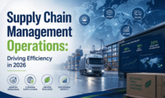 Supply chain management efficiency graphic