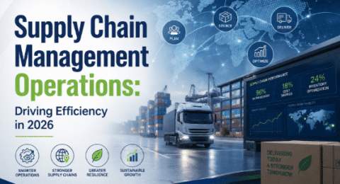Supply chain management efficiency graphic